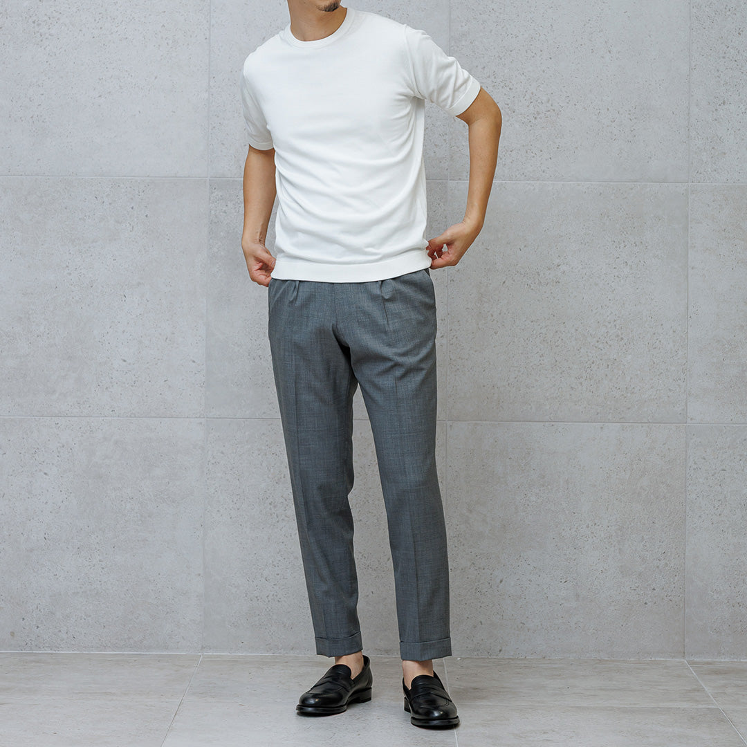 【Renewal】Knit T-shirt Color: White