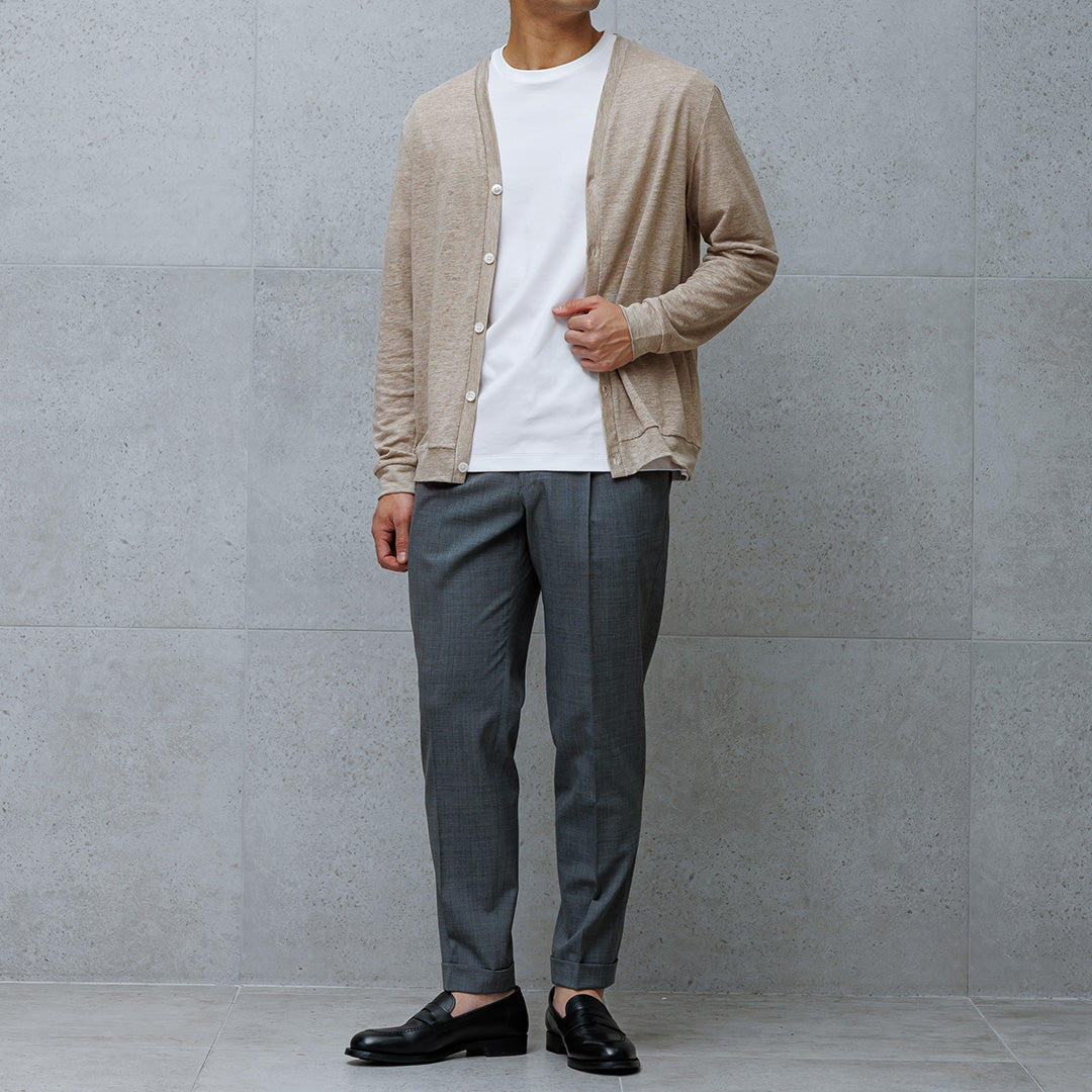 linenカーディガン リネンジャージーカーディガン ナチュラル | ＋CLOTHET ONLINE