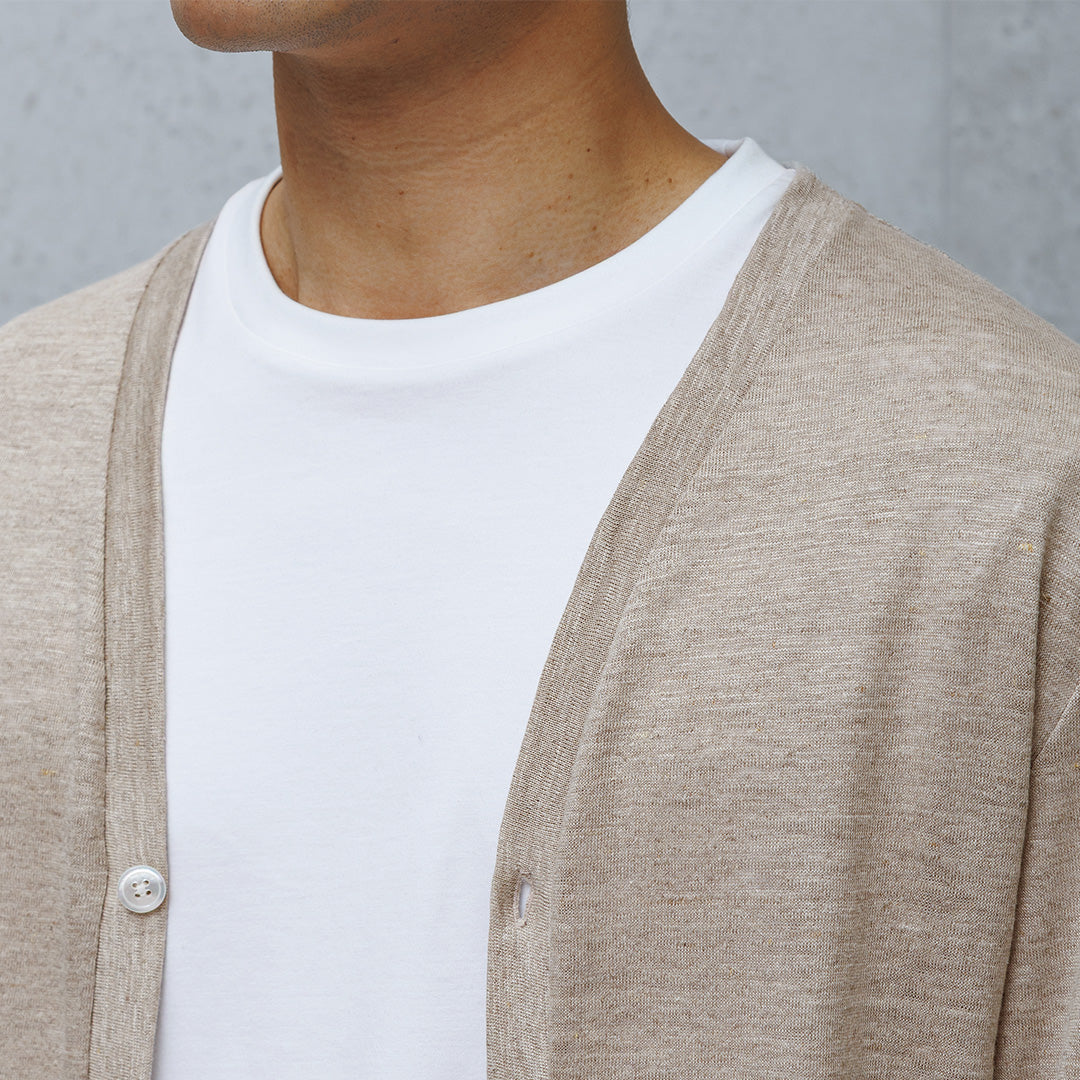 Linen Jersey Cardigan Color: Natural
