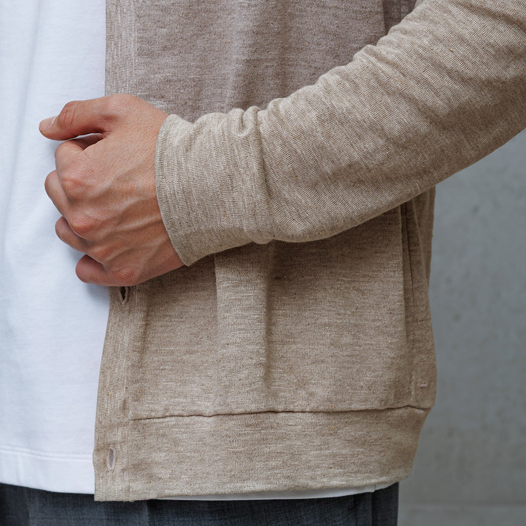 Linen Jersey Cardigan Color: Natural
