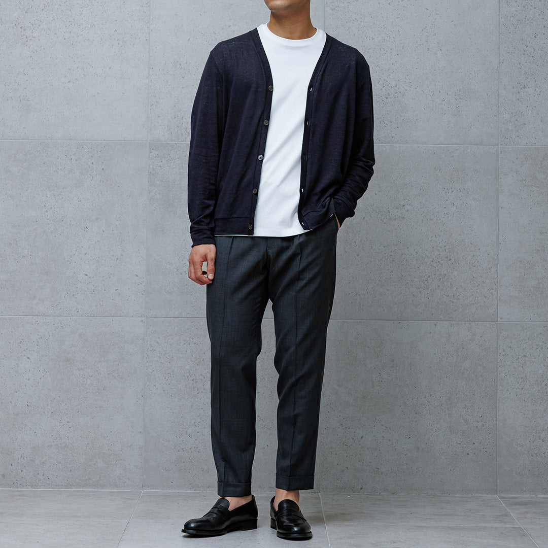 リネンジャージーカーディガン ネイビー | ＋CLOTHET ONLINE