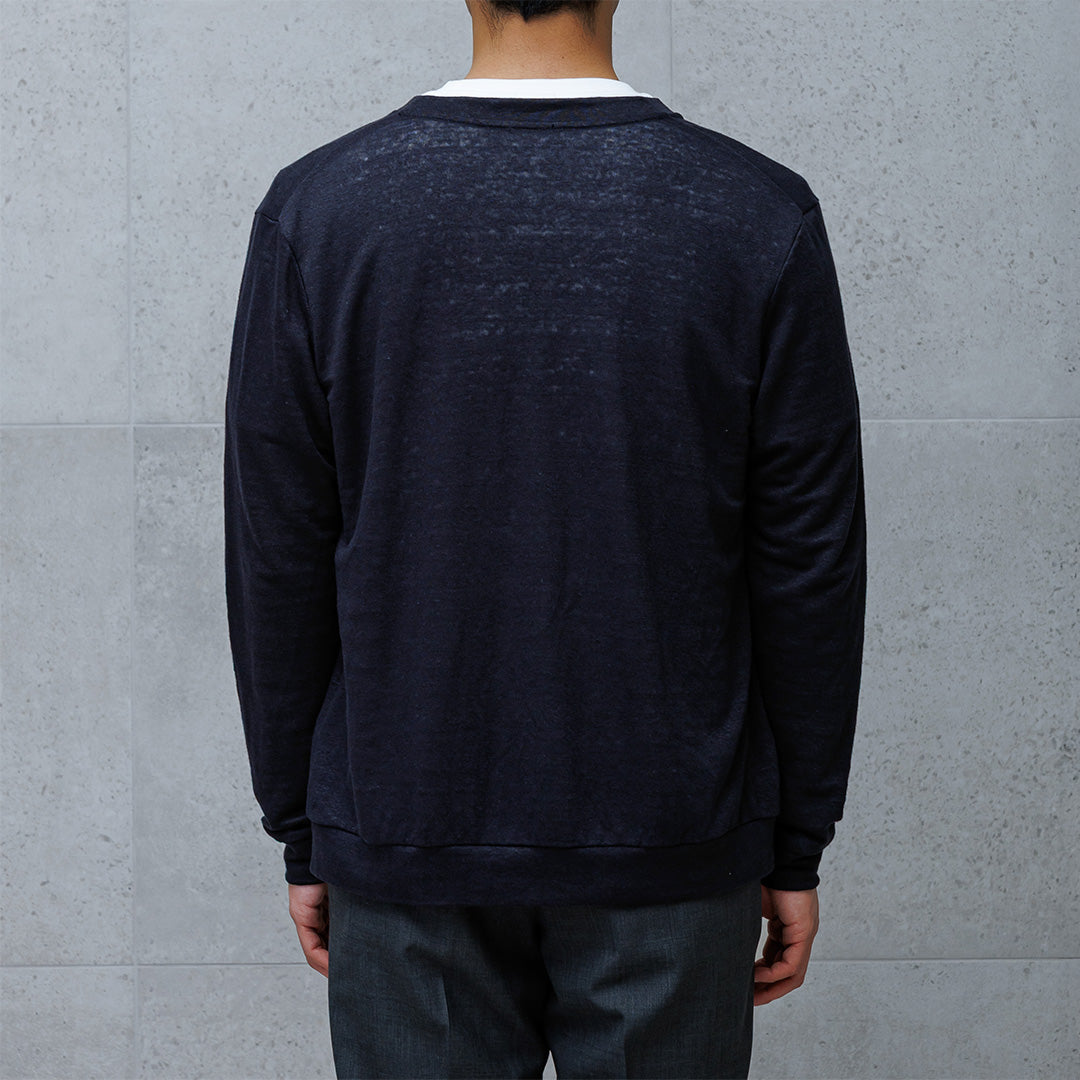 Linen Jersey Cardigan Color: Navy