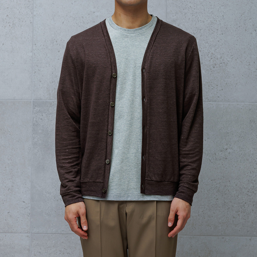 Linen Jersey Cardigan Color: Oak