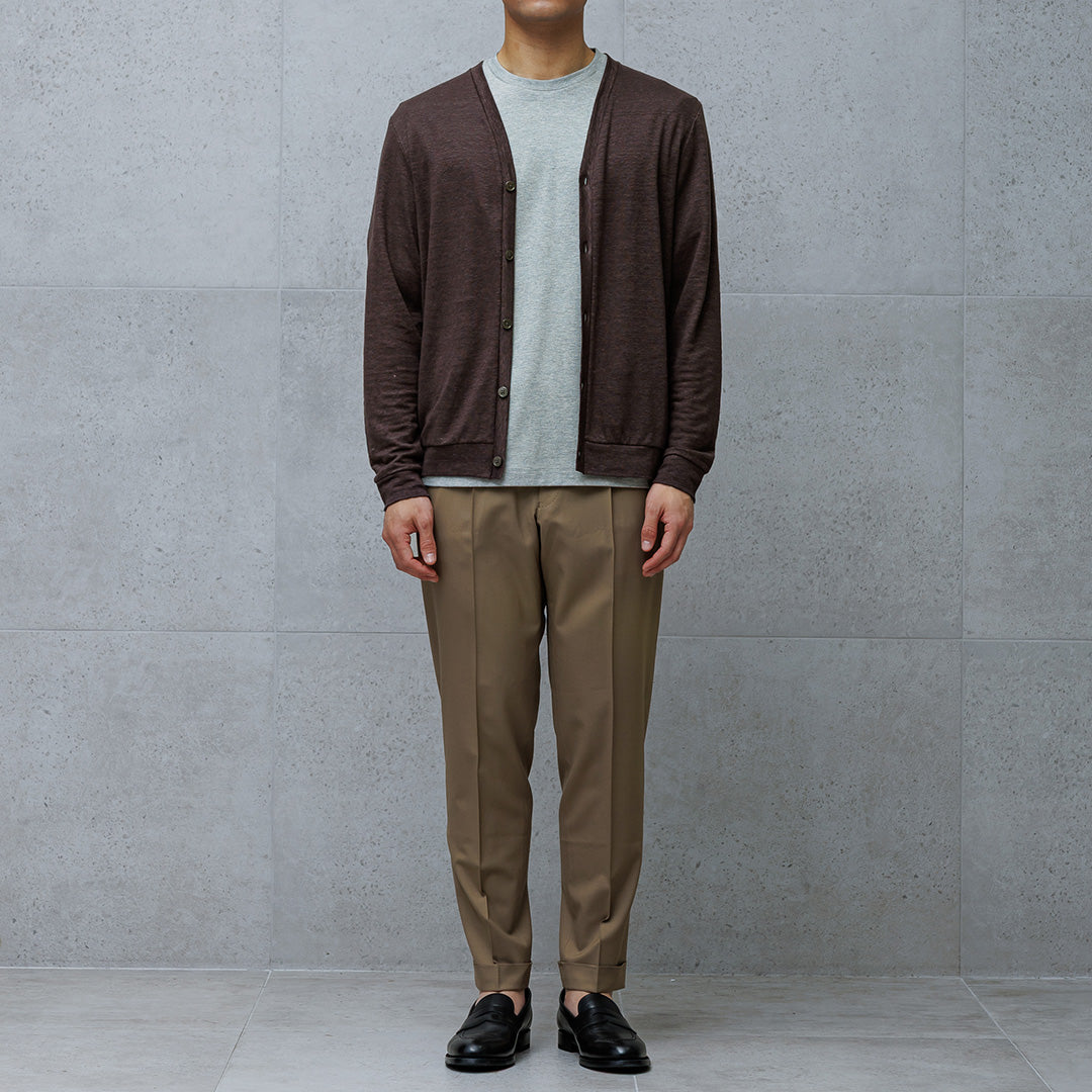 Linen Jersey Cardigan Color: Oak