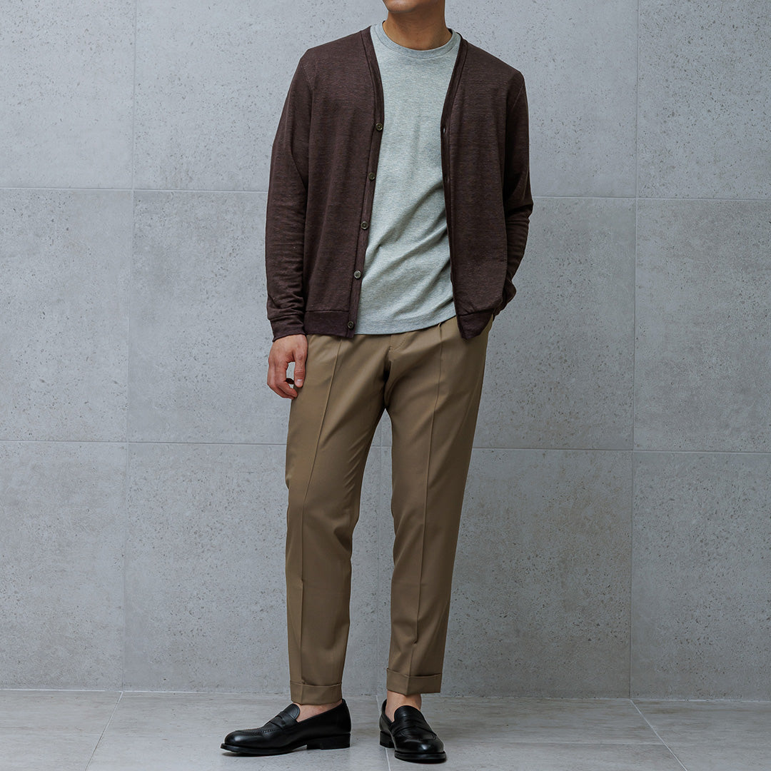 Linen Jersey Cardigan Color: Oak