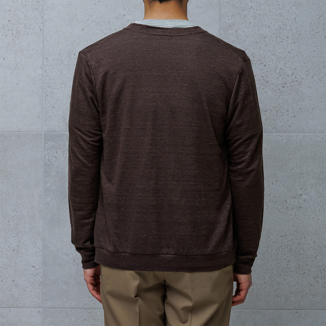 Linen Jersey Cardigan Color: Oak