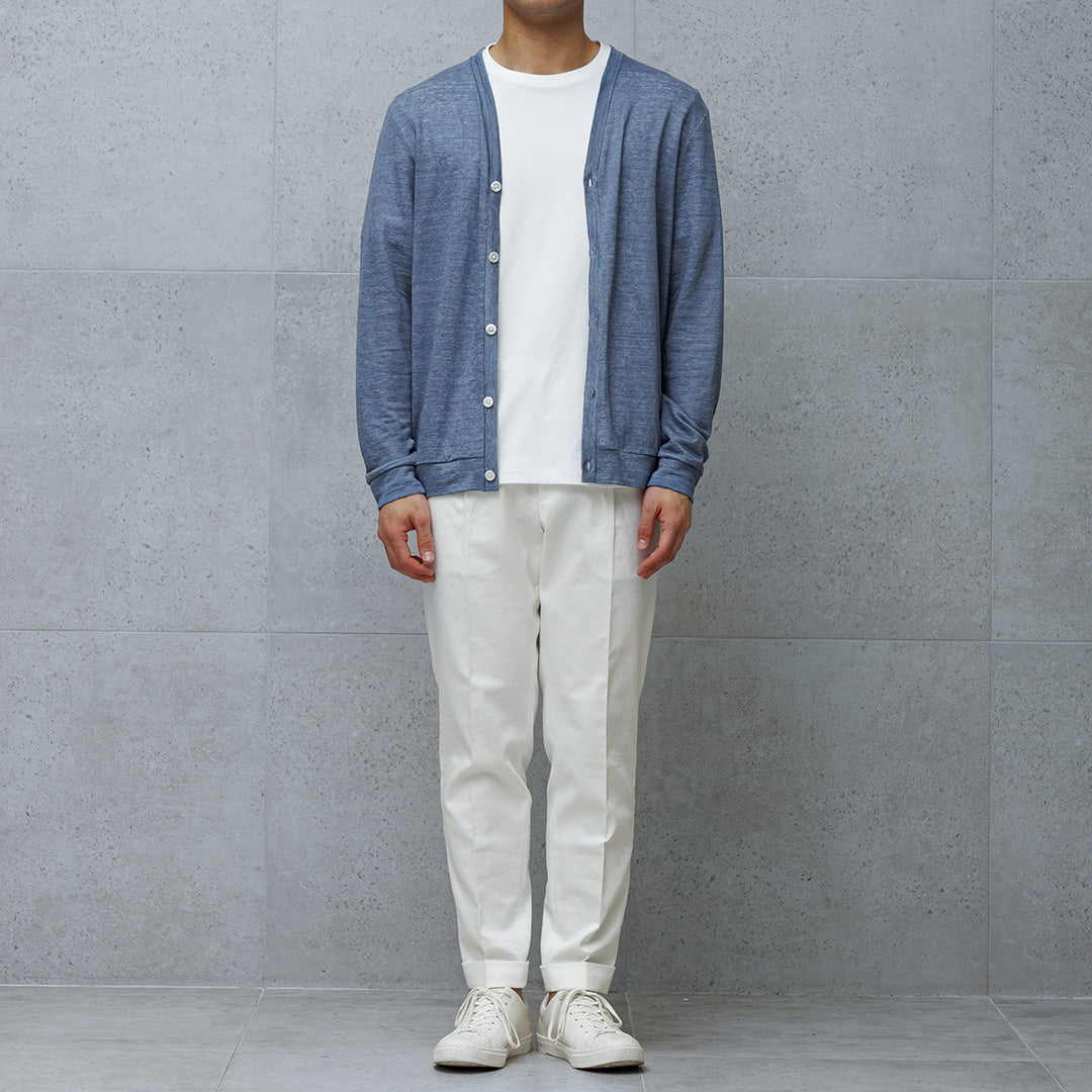 Linen Jersey Cardigan Color: Slate Blue