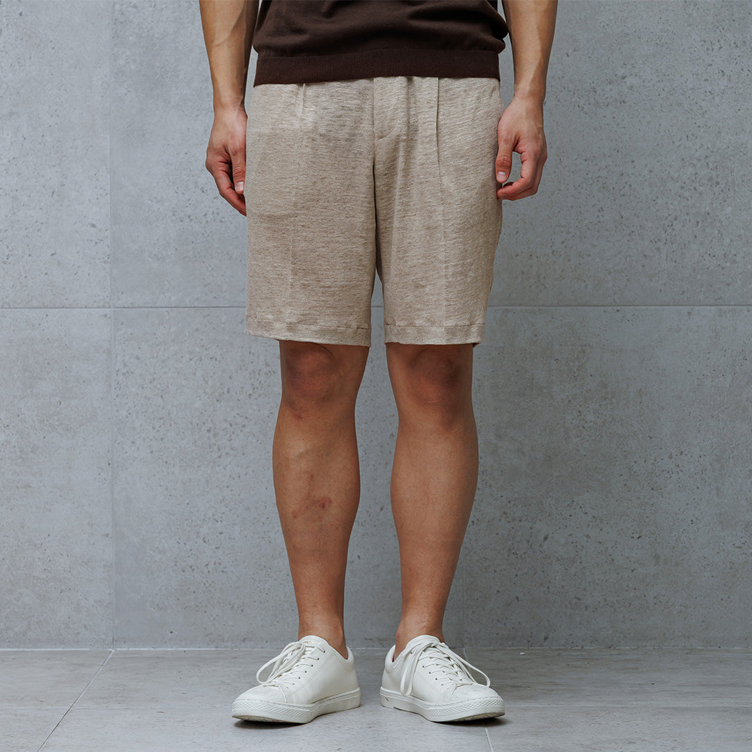 Linen Jersey Short Pants Color: Natural