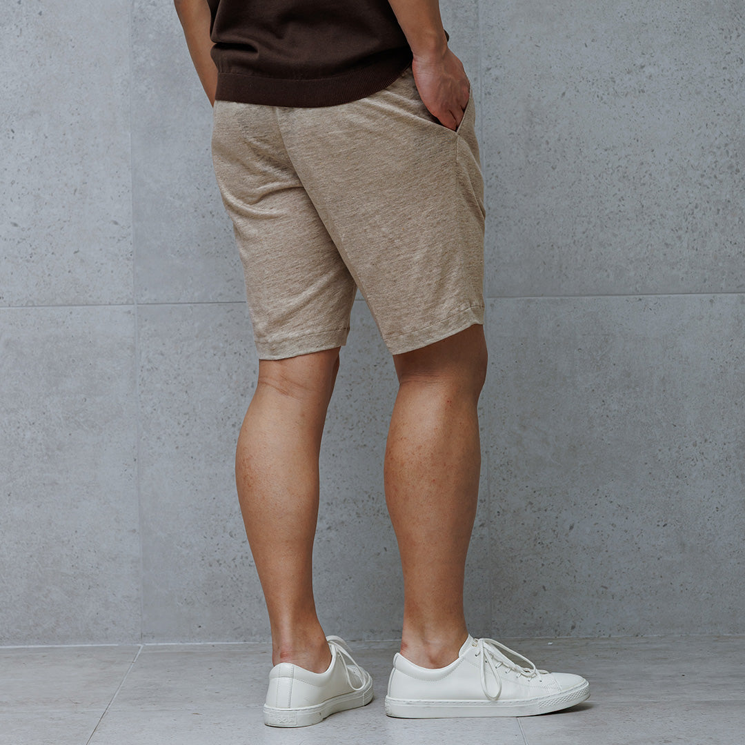 Linen Jersey Short Pants Color: Natural