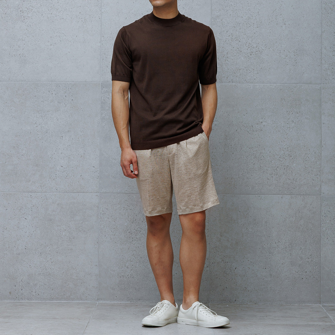 Linen Jersey Short Pants Color: Natural