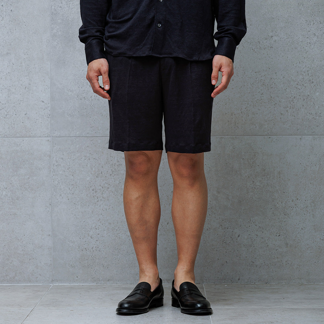 Linen Jersey Short Pants Color: Navy