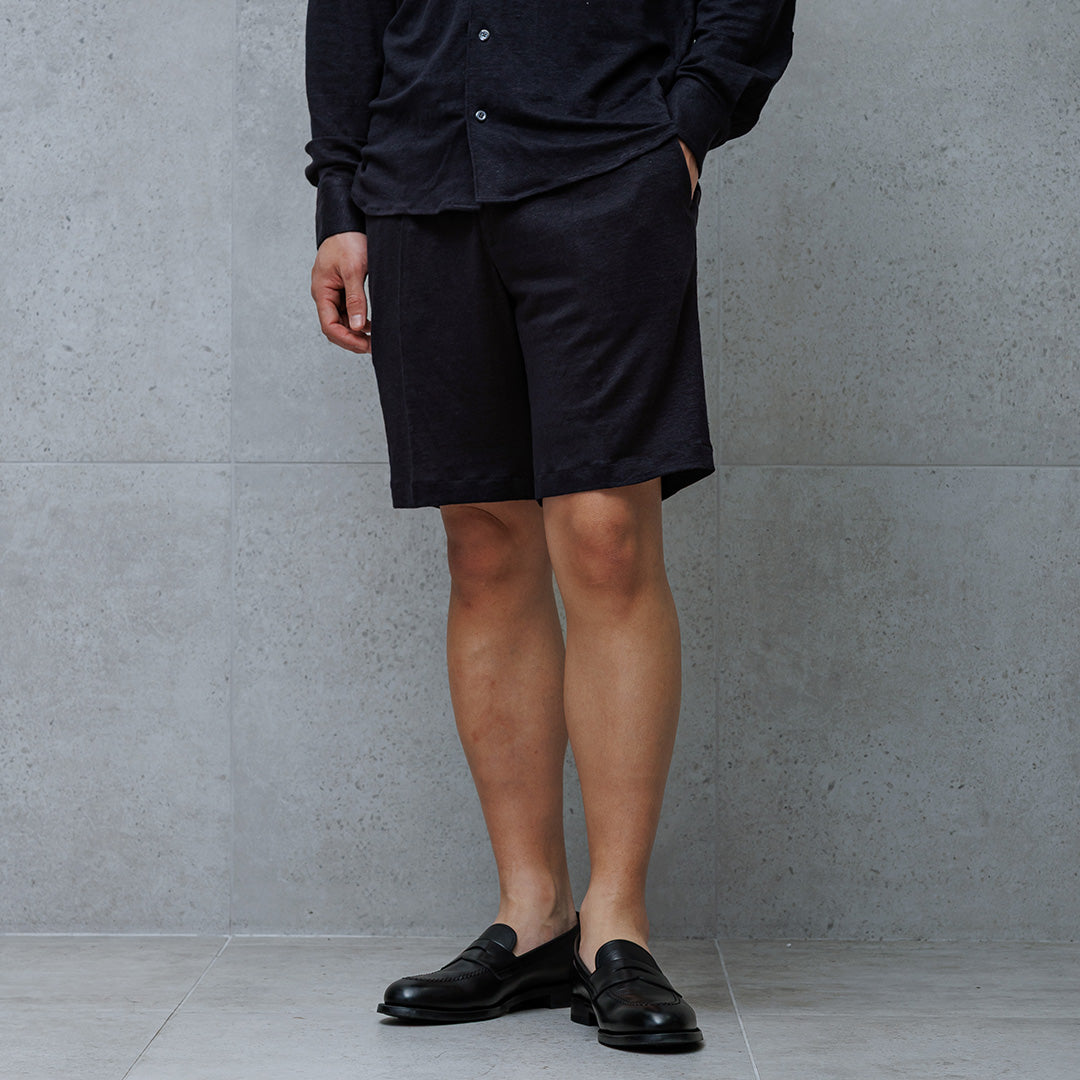 Linen Jersey Short Pants Color: Navy