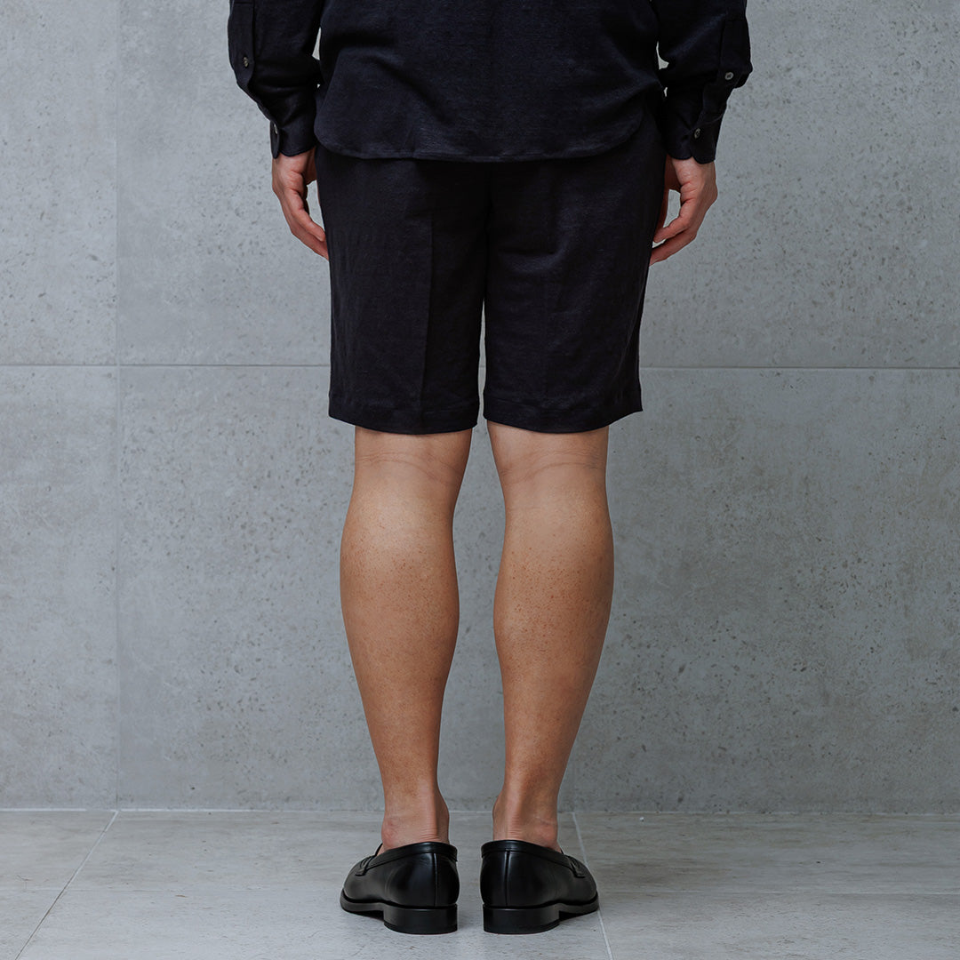 Linen Jersey Short Pants Color: Navy