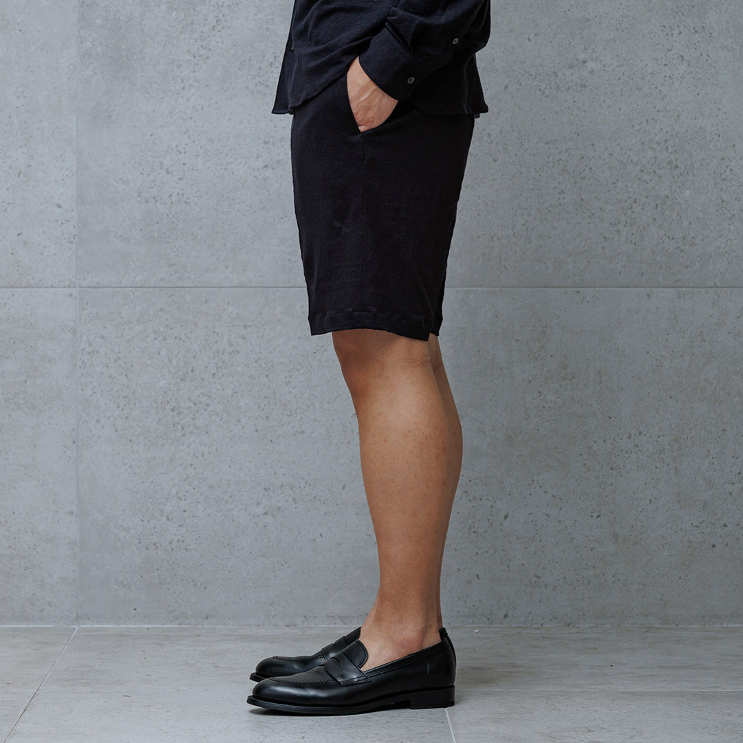 Linen Jersey Short Pants Color: Navy