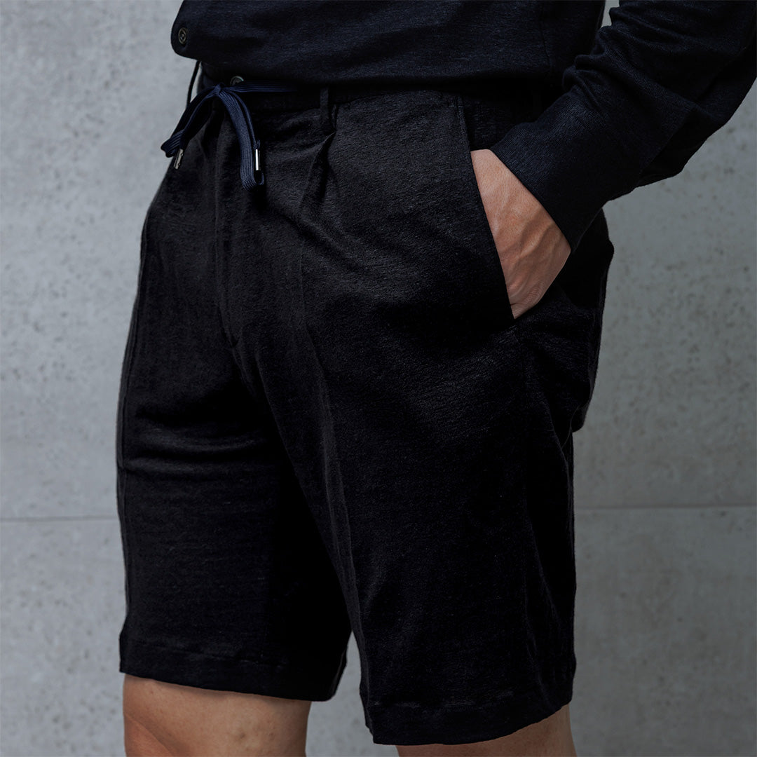 Linen Jersey Short Pants Color: Navy
