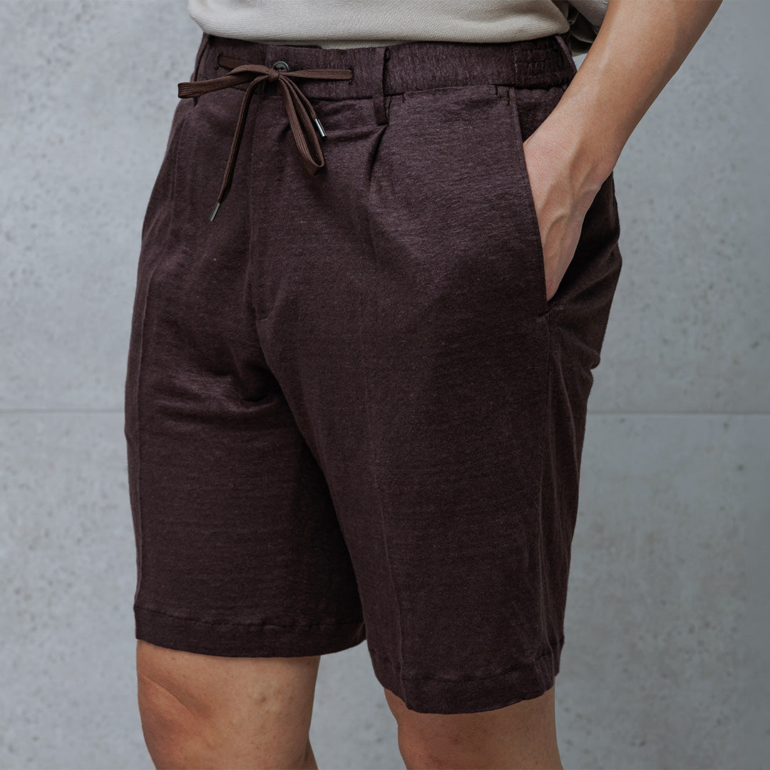 Linen Jersey Short Pants Color: Oak