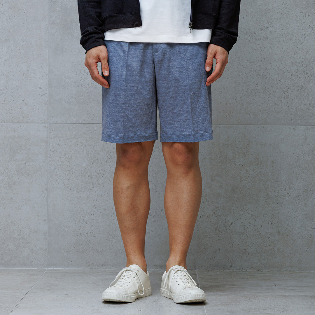 Linen Jersey Short Pants Color: Slate Blue