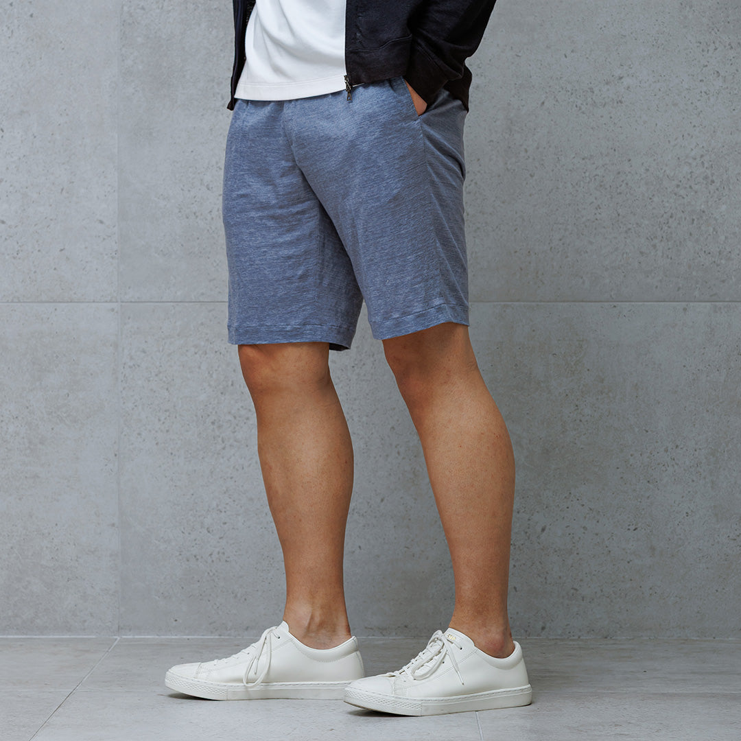 Linen Jersey Short Pants Color: Slate Blue