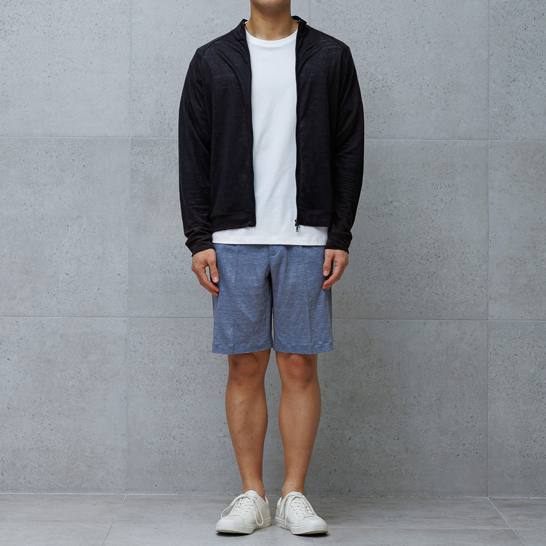 Linen Jersey Short Pants Color: Slate Blue