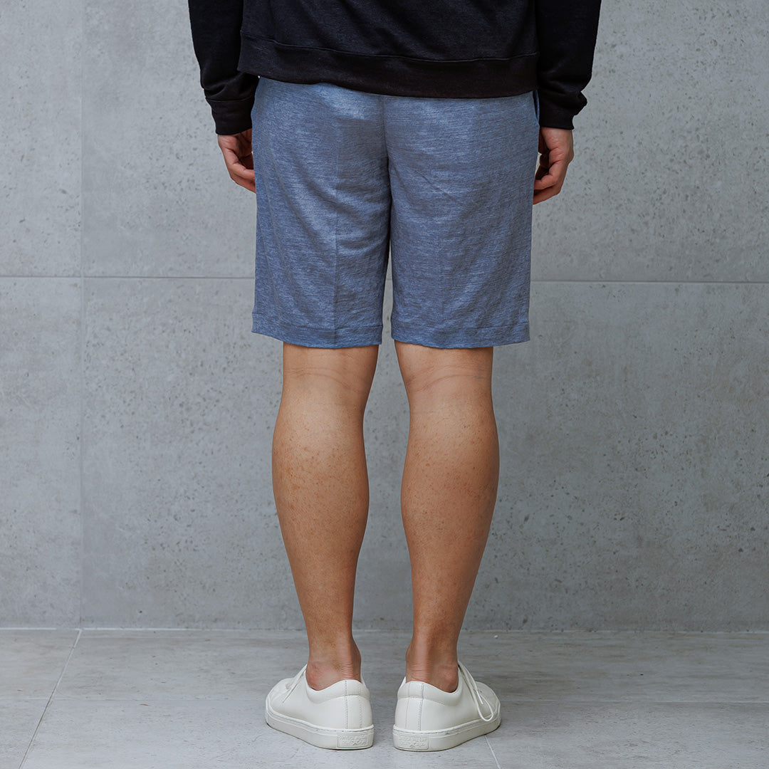 Linen Jersey Short Pants Color: Slate Blue