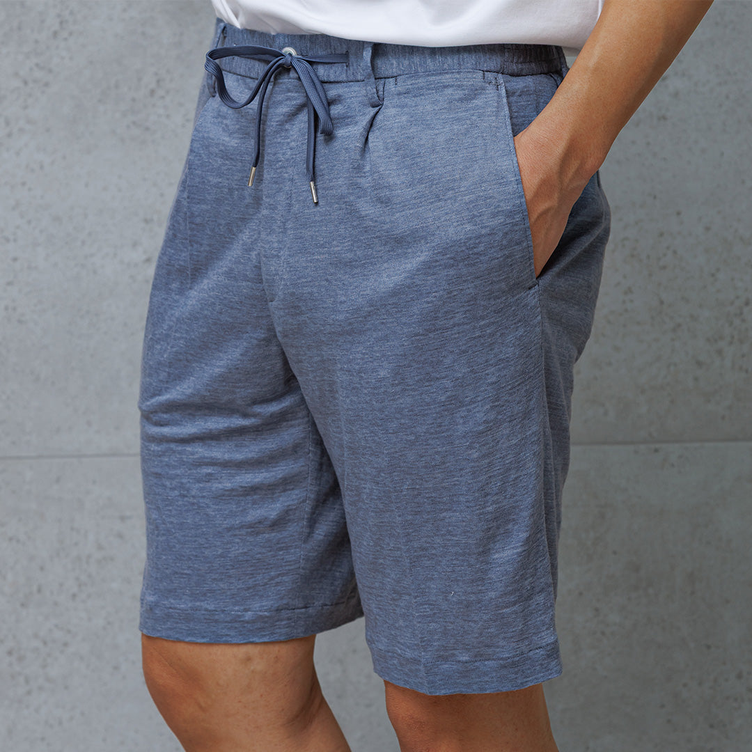 Linen Jersey Short Pants Color: Slate Blue