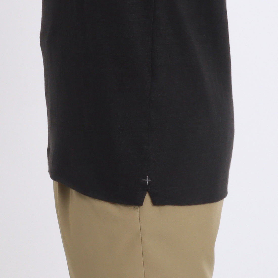Linen Jersey Tailored Skipper Shirt Color: Black