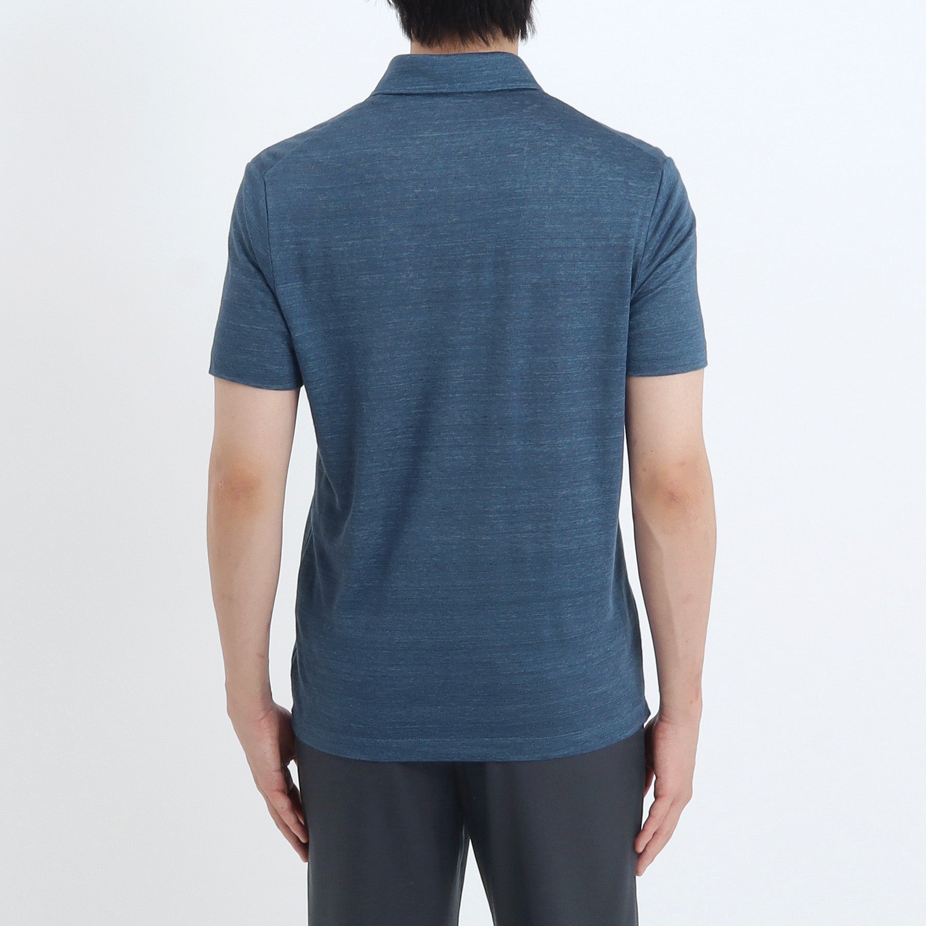 Linen Jersey Tailored Skipper Shirt Color: Blue