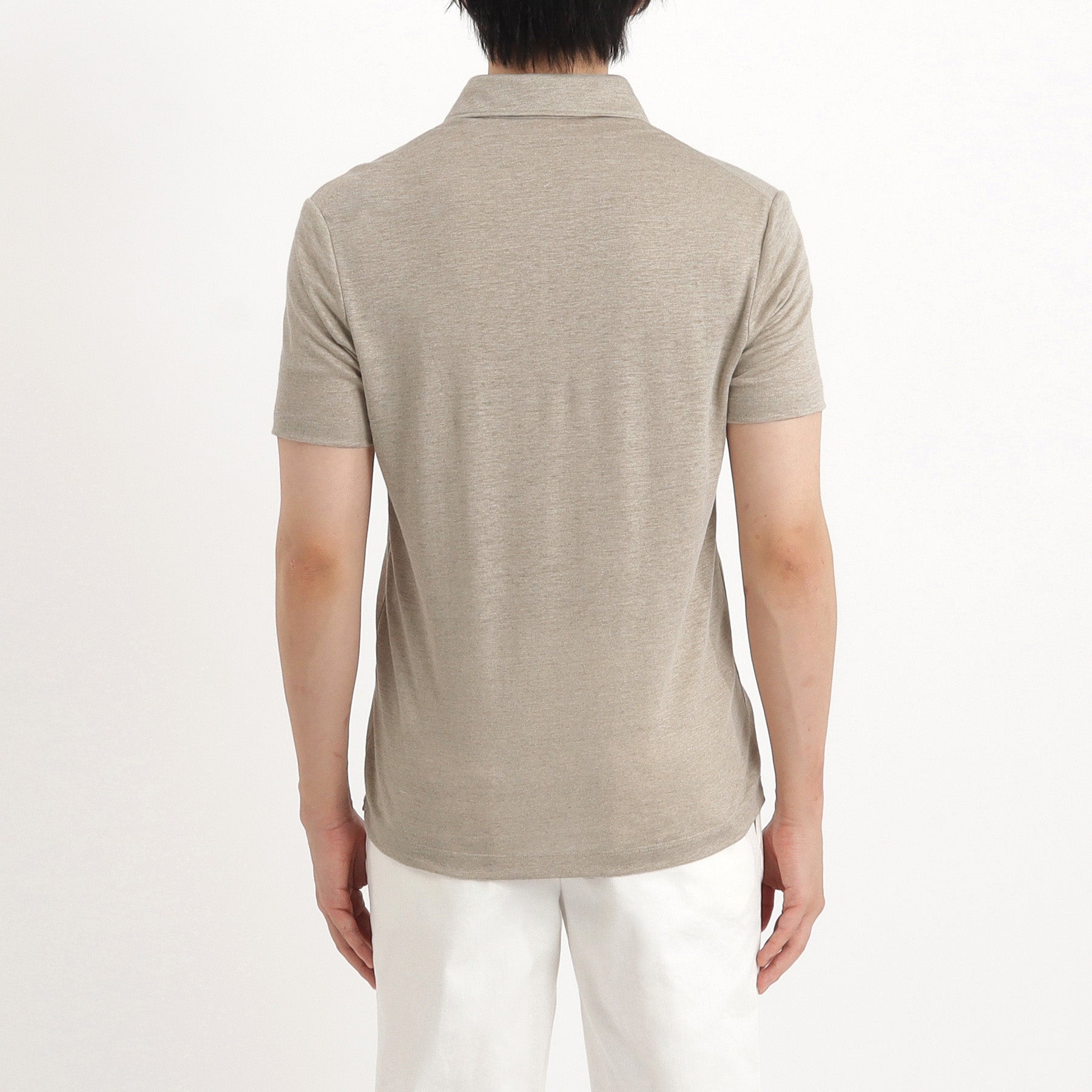 Linen Jersey Tailored Skipper Shirt Color: Natural