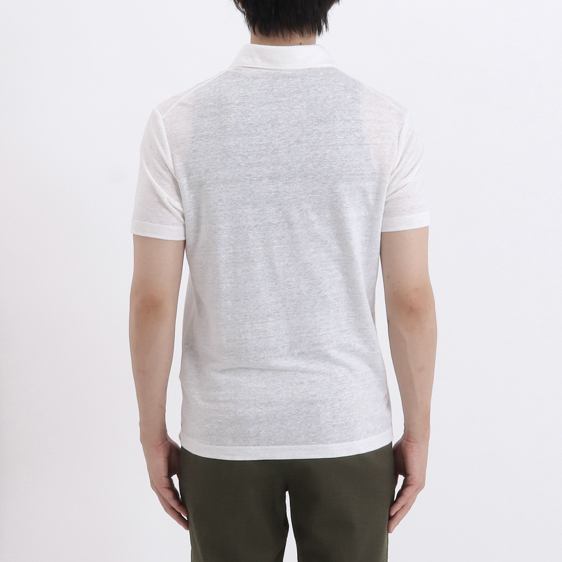 Linen Jersey Tailored Skipper Shirt Color: Off White