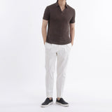 Linen Jersey Tailored Skipper Shirt Color: Oak