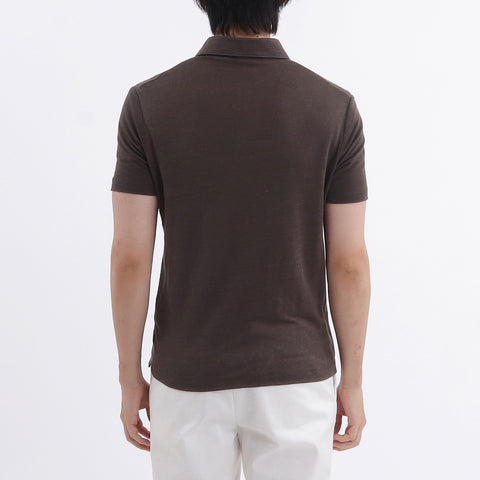Linen Jersey Tailored Skipper Shirt Color: Oak