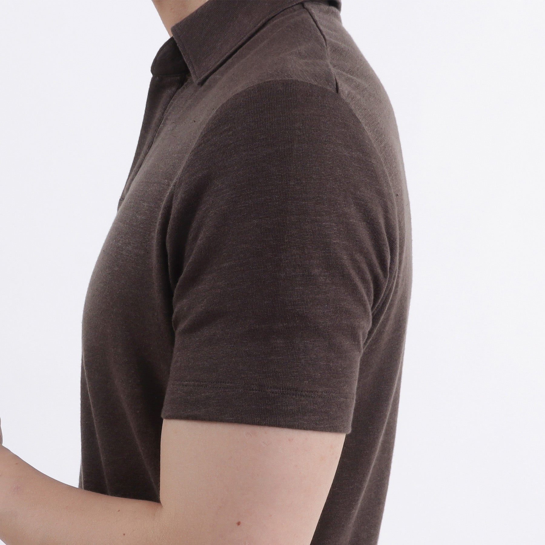Linen Jersey Tailored Skipper Shirt Color: Oak