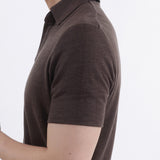 Linen Jersey Tailored Skipper Shirt Color: Oak