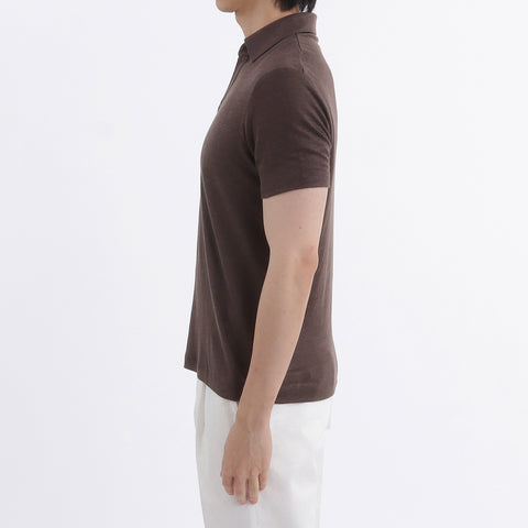 Linen Jersey Tailored Skipper Shirt Color: Oak