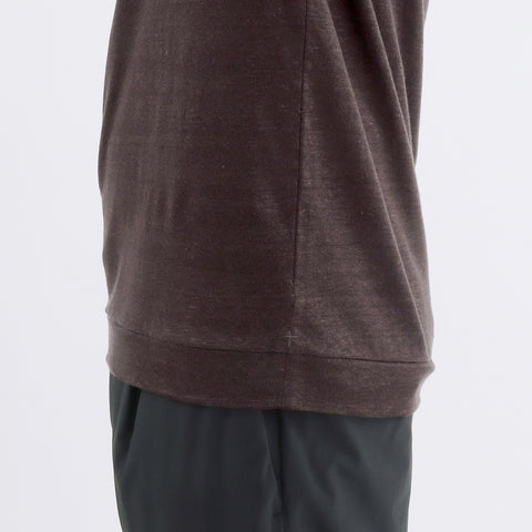 Linen Jersey Tailored Ribbed Hem T-shirt Color: Oak