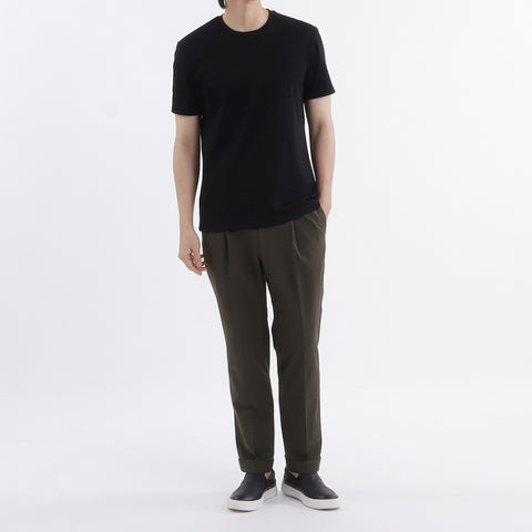 【THE LIMITED EDITION】 Lyocell&Cotton Tailored T-shirt Color: Black