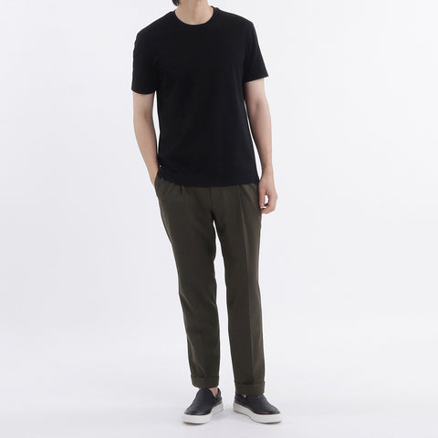 【THE LIMITED EDITION】 Lyocell&Cotton Tailored T-shirt Color: Black