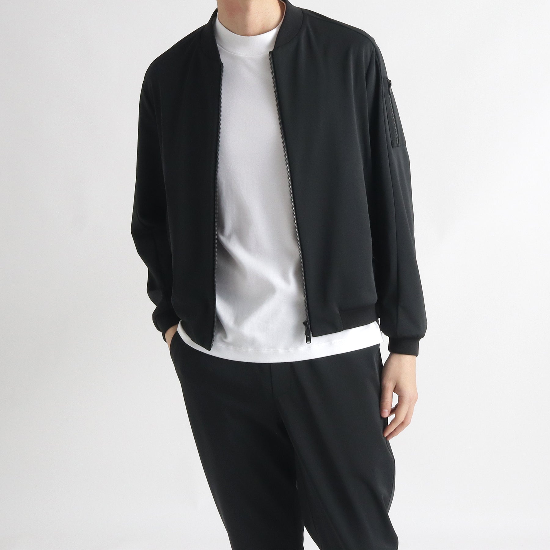 干場義雅着用 Matte Twist Flight Jacket マットツイスト フライトジャケット ブラック | ＋CLOTHET ONLINE