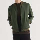 Matte Twist Flight Jacket Color: Khaki