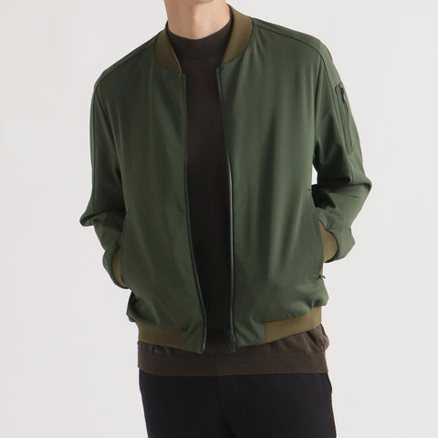 Matte Twist Flight Jacket Color: Khaki