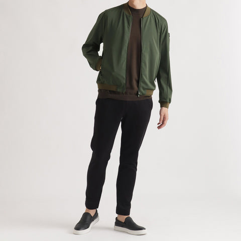 Matte Twist Flight Jacket Color: Khaki