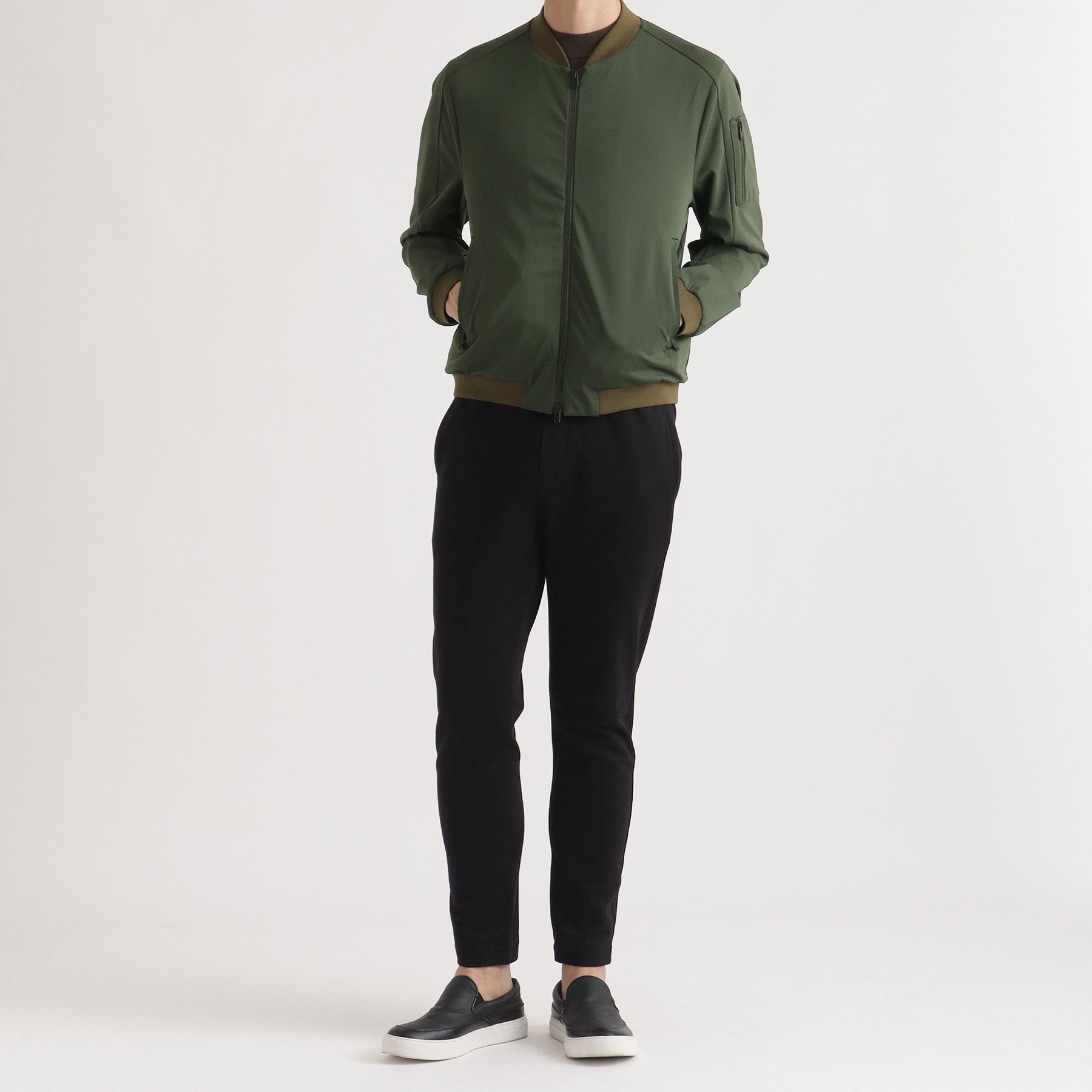 Matte Twist Flight Jacket Color: Khaki