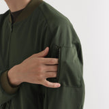 Matte Twist Flight Jacket Color: Khaki