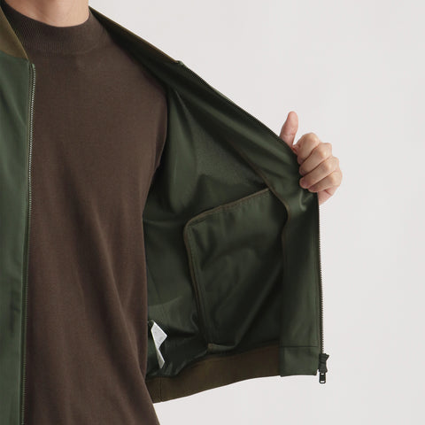 Matte Twist Flight Jacket Color: Khaki