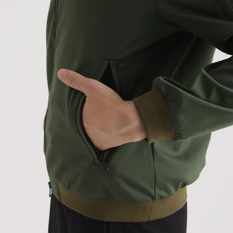 Matte Twist Flight Jacket Color: Khaki