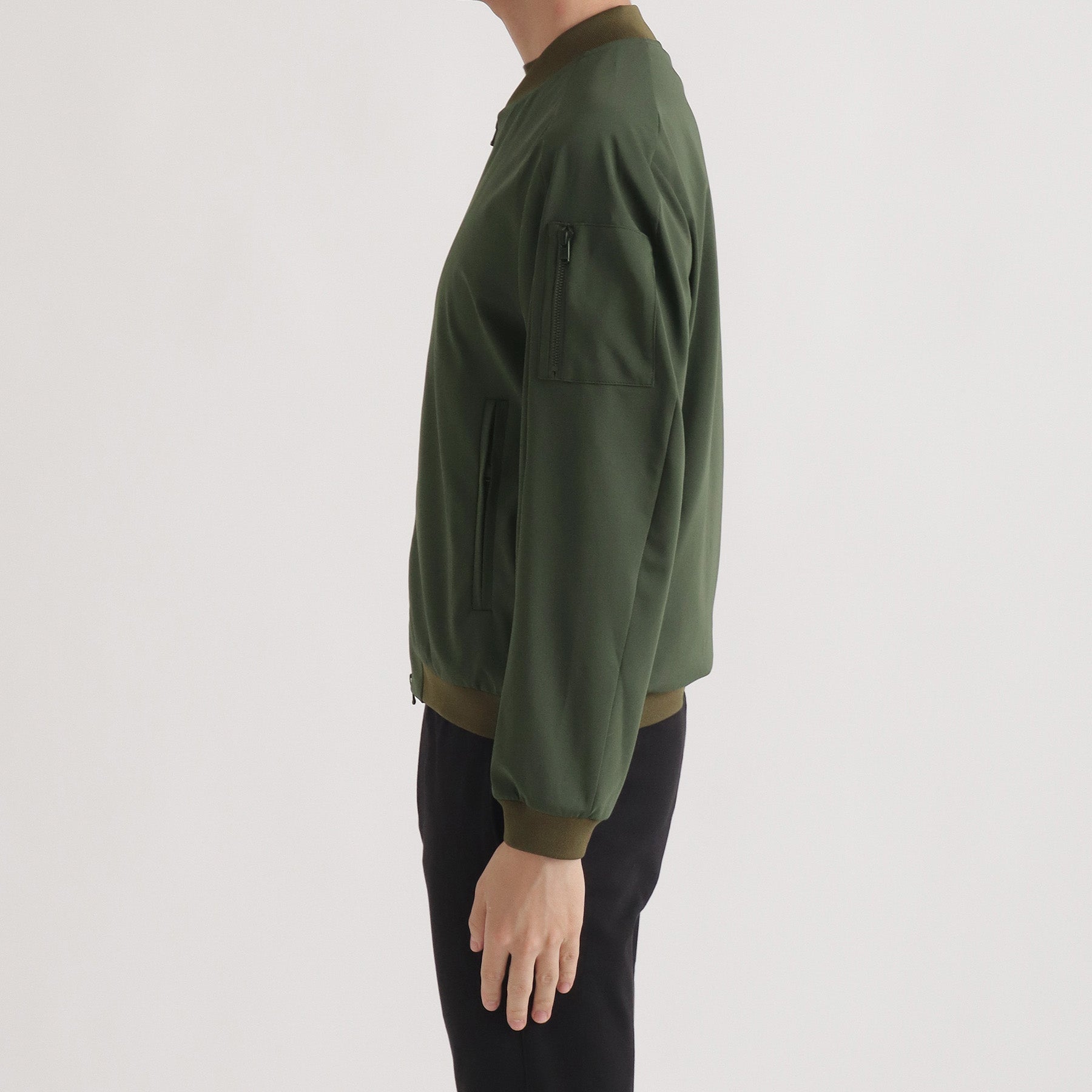 Matte Twist Flight Jacket Color: Khaki