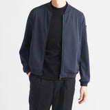 Matte Twist Flight Jacket Color: Navy