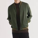 Matte Twist Flight Jacket Color: Olive