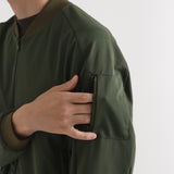 Matte Twist Flight Jacket Color: Olive