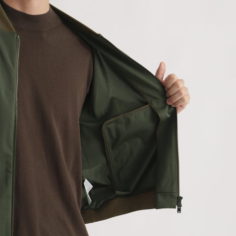 Matte Twist Flight Jacket Color: Olive